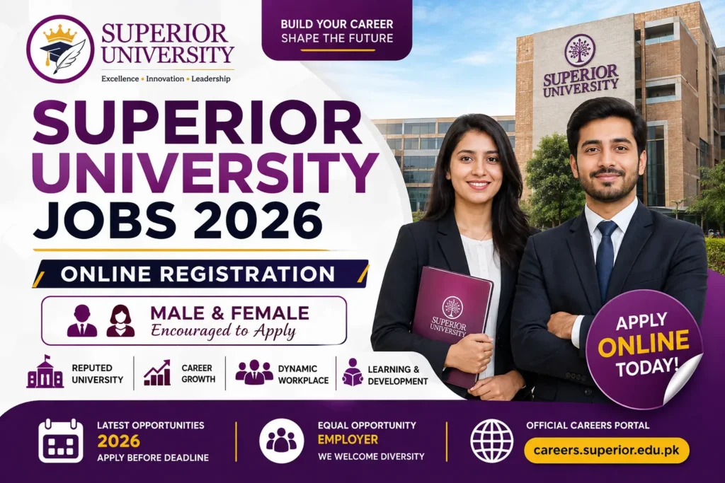 Superior University Jobs 2026 – Online Registration for Male & Female