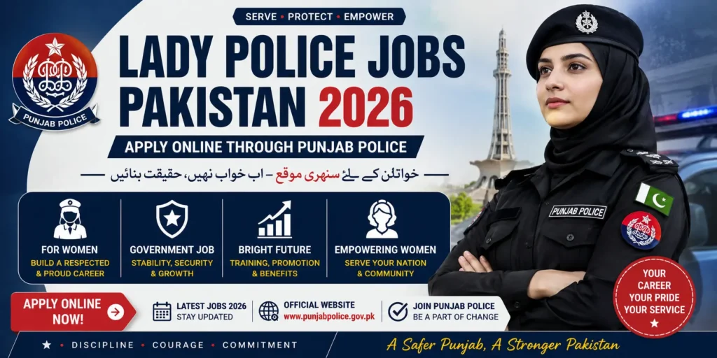 Lady Police Jobs Pakistan 2026 – Punjab Police Lady Constable Apply Online Guide