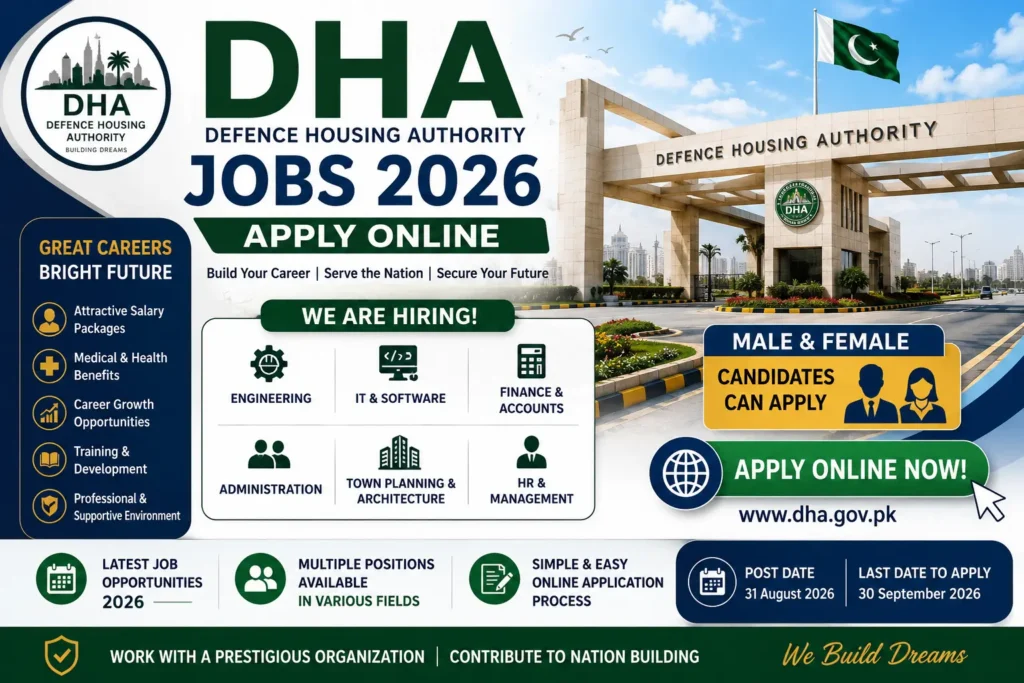 DHA Jobs 2026 – Defence Housing Authority Careers for Male & Female Candidates